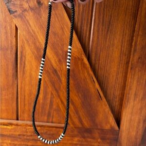 Onyx & Sterling Navajo Necklace